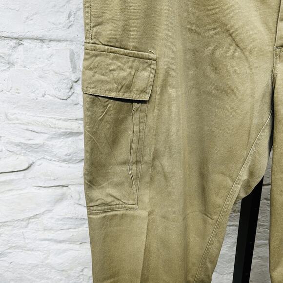 Vintage Military Cargo Jogger Pants Khaki Paratrooper Button Fly Army - Picture 3 of 13